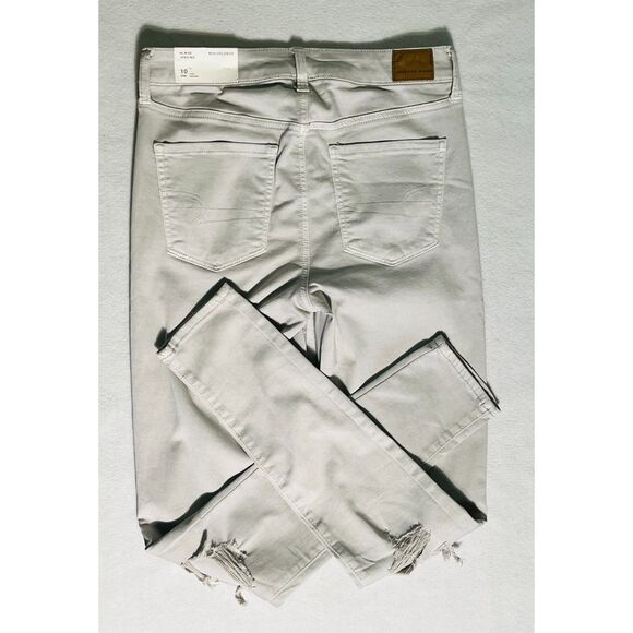 NWT American Eagle Next Level Stretch Hi Rise Jegging 10 LONG Khaki $60 - Picture 2 of 9